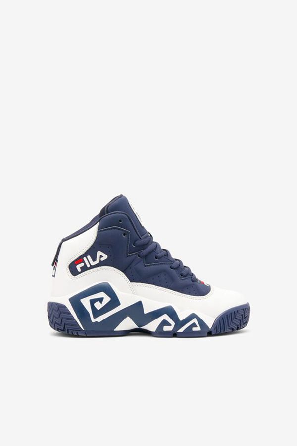 Fila Mb Boy's Sneakers - White/Navy/Red,NZ 459-78496